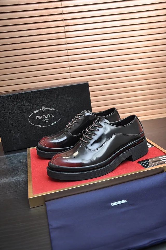 Black Burgundy Glossy Patent Leather Platform Sole Brogue 4