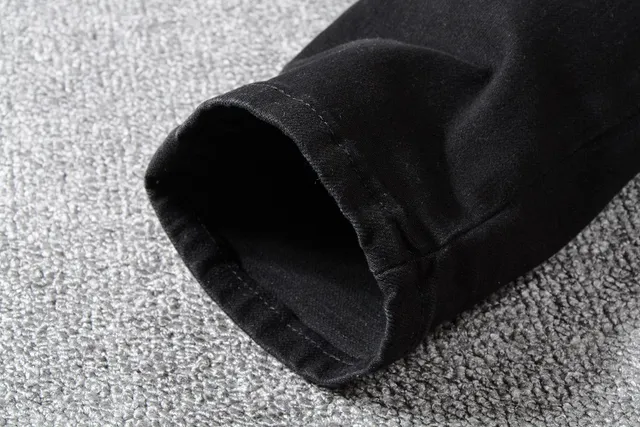 Black Distressed Slim-Fit Jeans 2