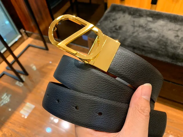 Black Gold Pebbled Polished Buckle Leather Belt 2