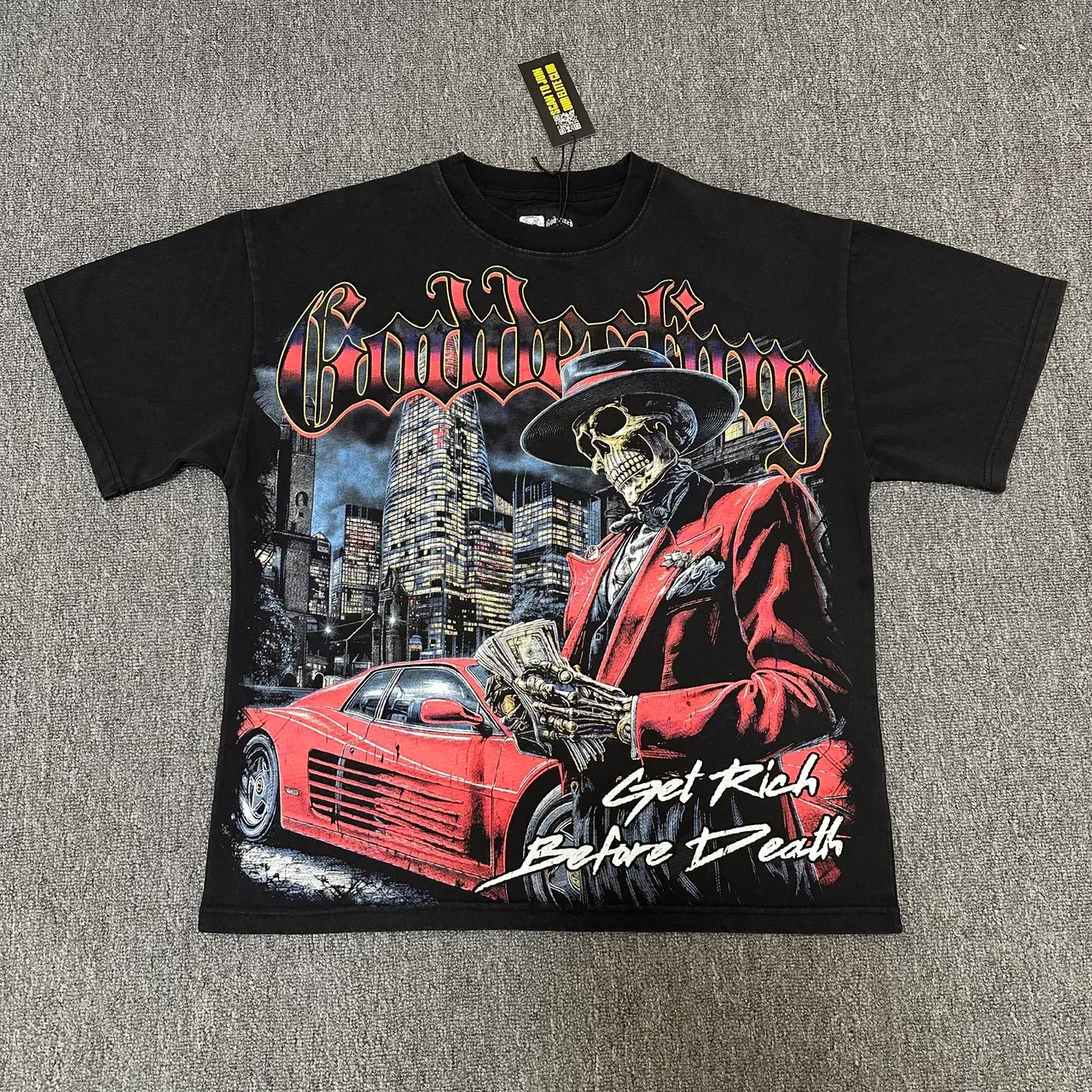 Black Graphic-Print Crew-Neck T-Shirt 5