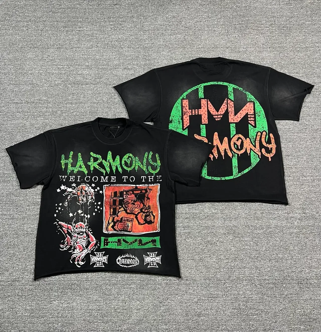 Black Graphic-Print Oversized T-Shirt 2