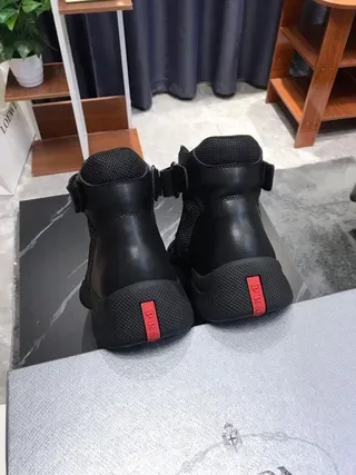 Black High-Top Ankle-Strap Lifestyle Sneakers 2