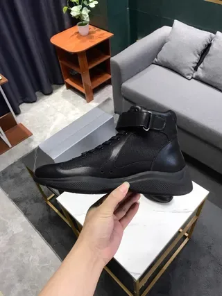 Black High-Top Ankle-Strap Lifestyle Sneakers 8