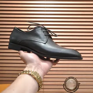 Black Leather Cap Toe Oxford Shoe