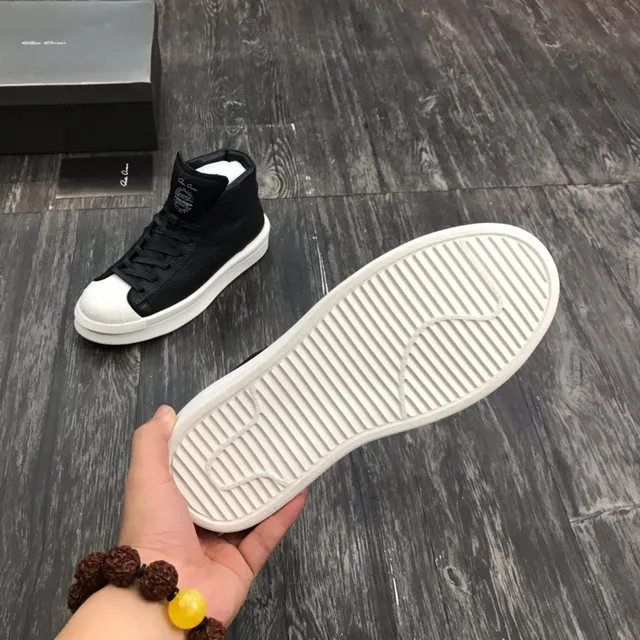 Black Pebbled High-Top White Platform Sneakers 2