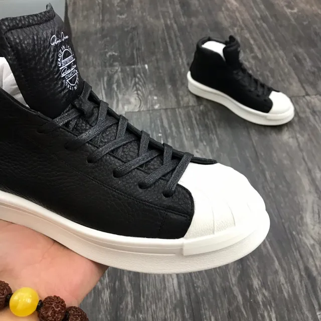 Black Pebbled High-Top White Platform Sneakers 6