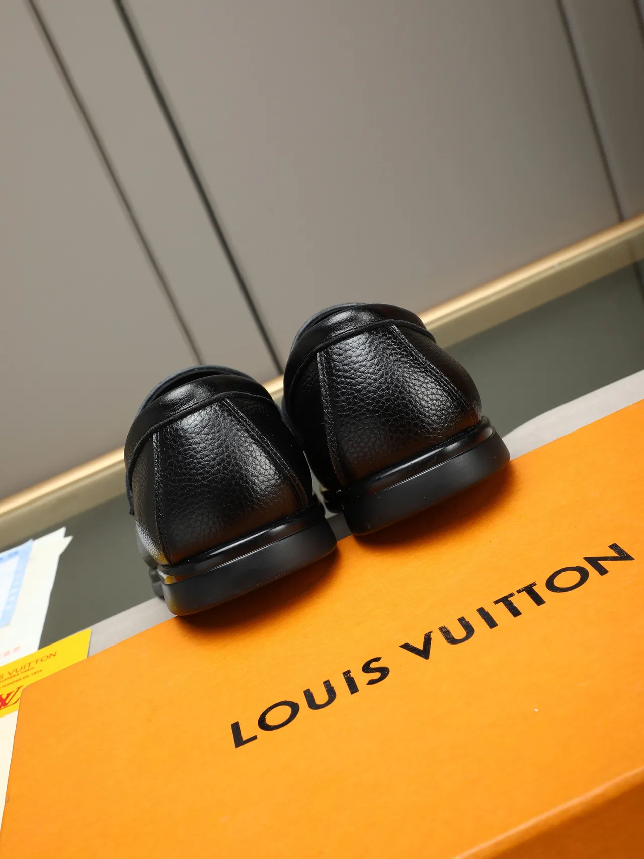 Black Pebbled Leather Penny Strap Loafer 3