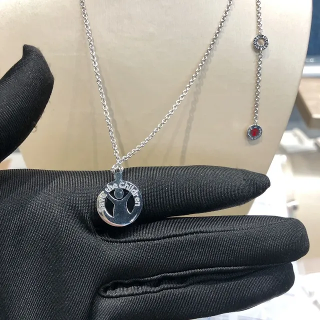 Black Pink Circular Pendant Center Necklace 2