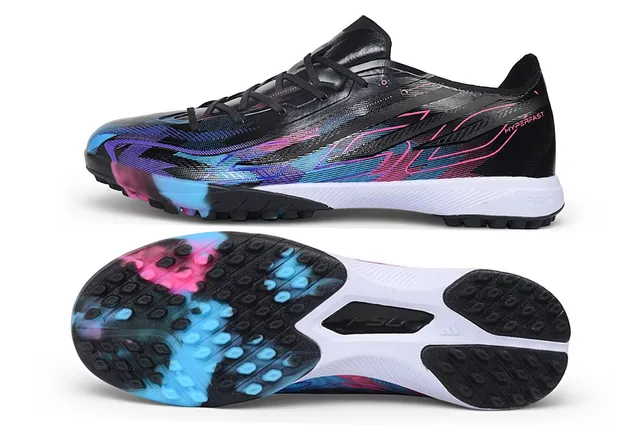 Black Pink Cyan Graphic Turf Soccer Shoes 5