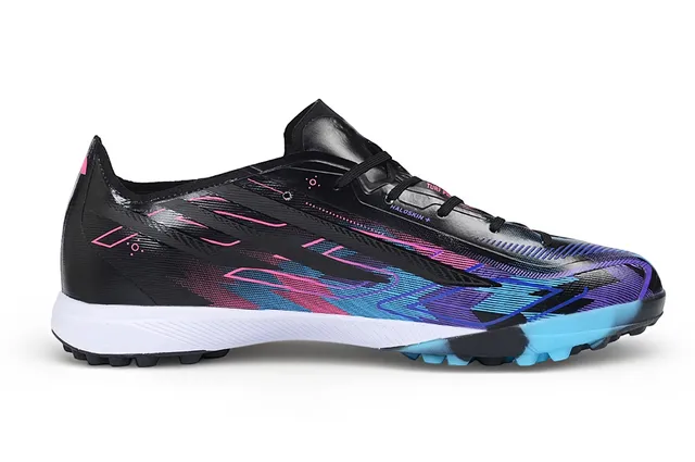 Black Pink Cyan Graphic Turf Soccer Shoes 7