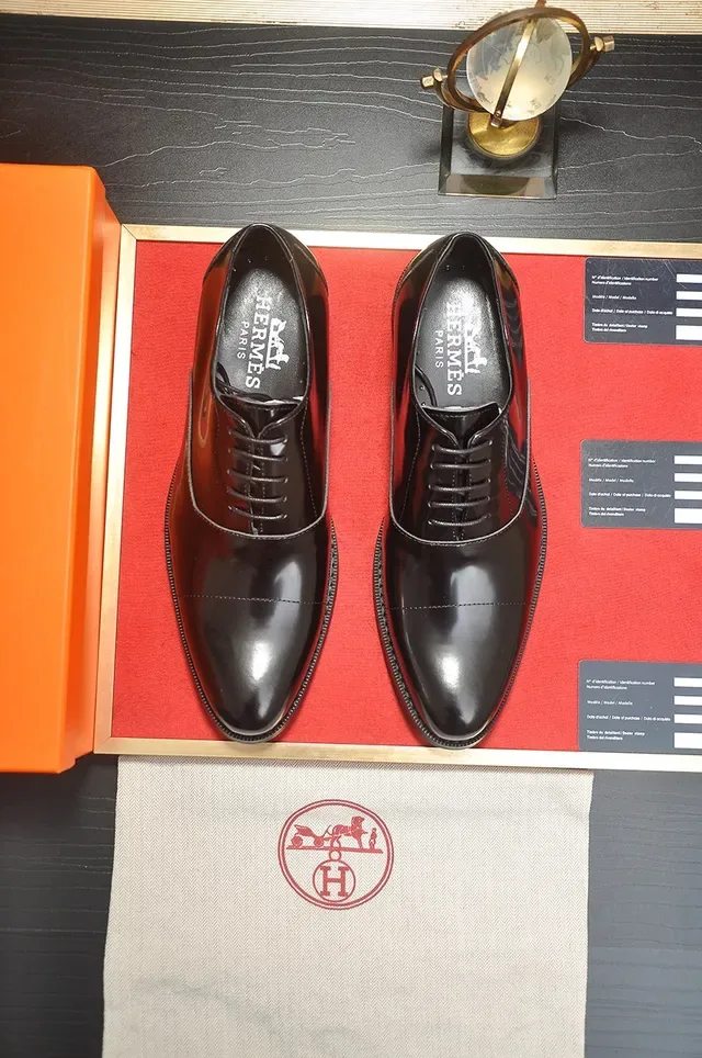 Black Polished Cap Toe Oxford Shoes 5