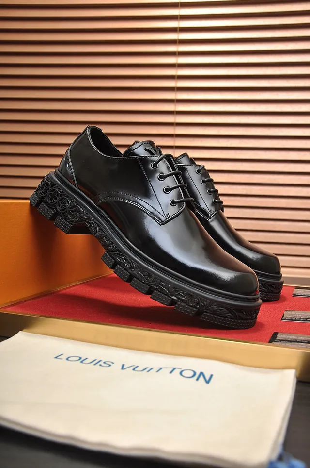 Black Polished Leather Closed-Lace Oxford Shoes 8