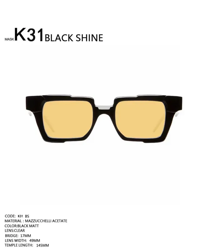 Black Rectangular Frame Thick Temples Sunglasses 2