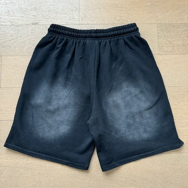 Black Rhinestone Flame Embroidered Drawstring Shorts 10