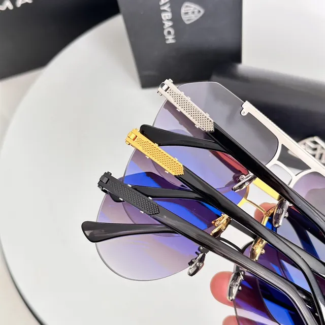 Black Silver Aviator-Inspired Metal-Frame Sunglasses 2