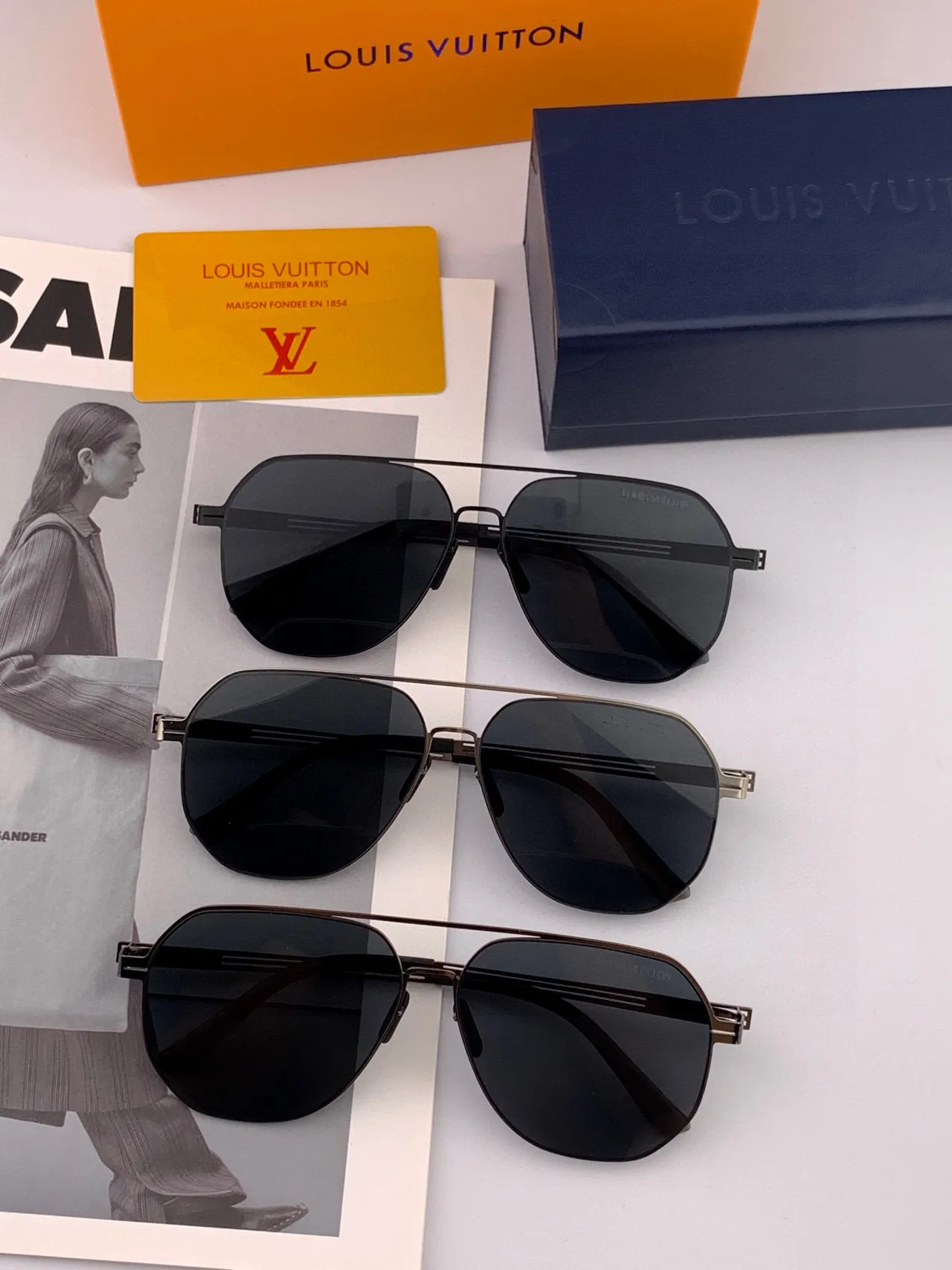 Black Silver Aviator Silhouette Thin Metal Frame Sunglasses 8