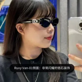 Black Silver Small Oval Frame Ornate Metal Temples Sunglasses