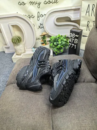 Black Sole Layered Synthetic Overlays Chunky Sneakers 6