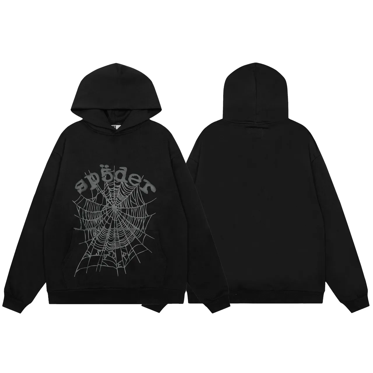 Black Spiderweb Graphic Oversized Hoodie and Jogger Tracksuit 2