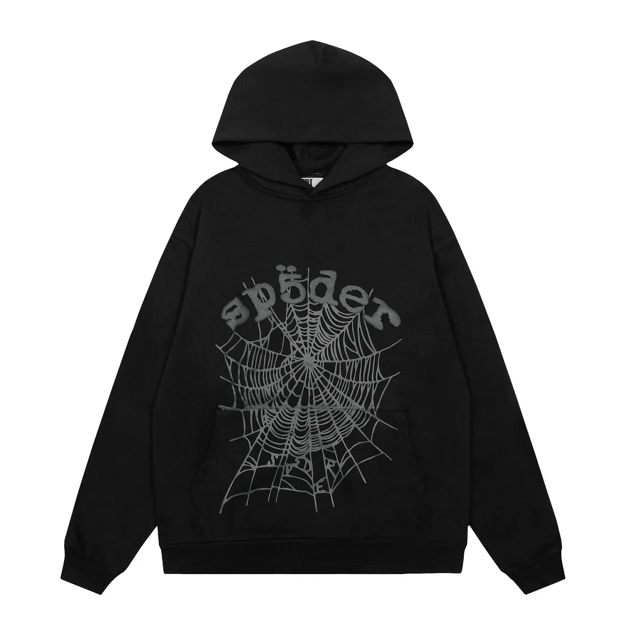 Black Spiderweb Graphic Oversized Hoodie and Jogger Tracksuit 4
