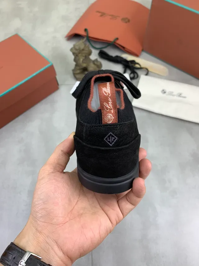 Black Suede and Knit Lace-Up Lifestyle Sneaker 3