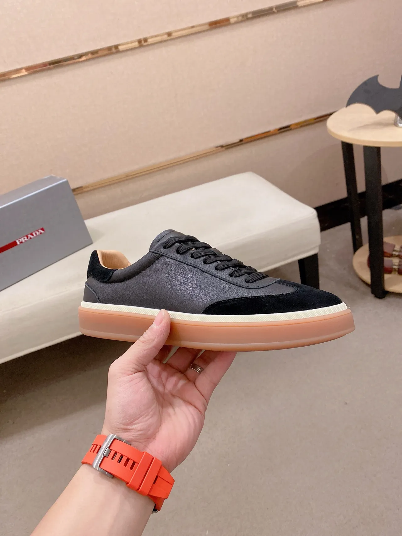 Black Suede and Leather Panel Lifestyle Sneaker 5