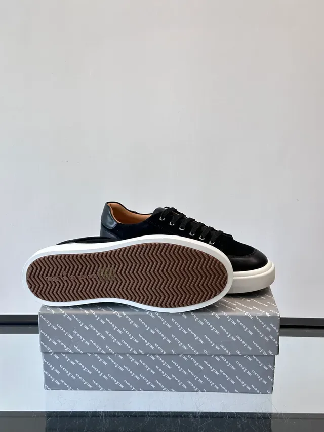Black Suede and Leather Platform Sneakers 2