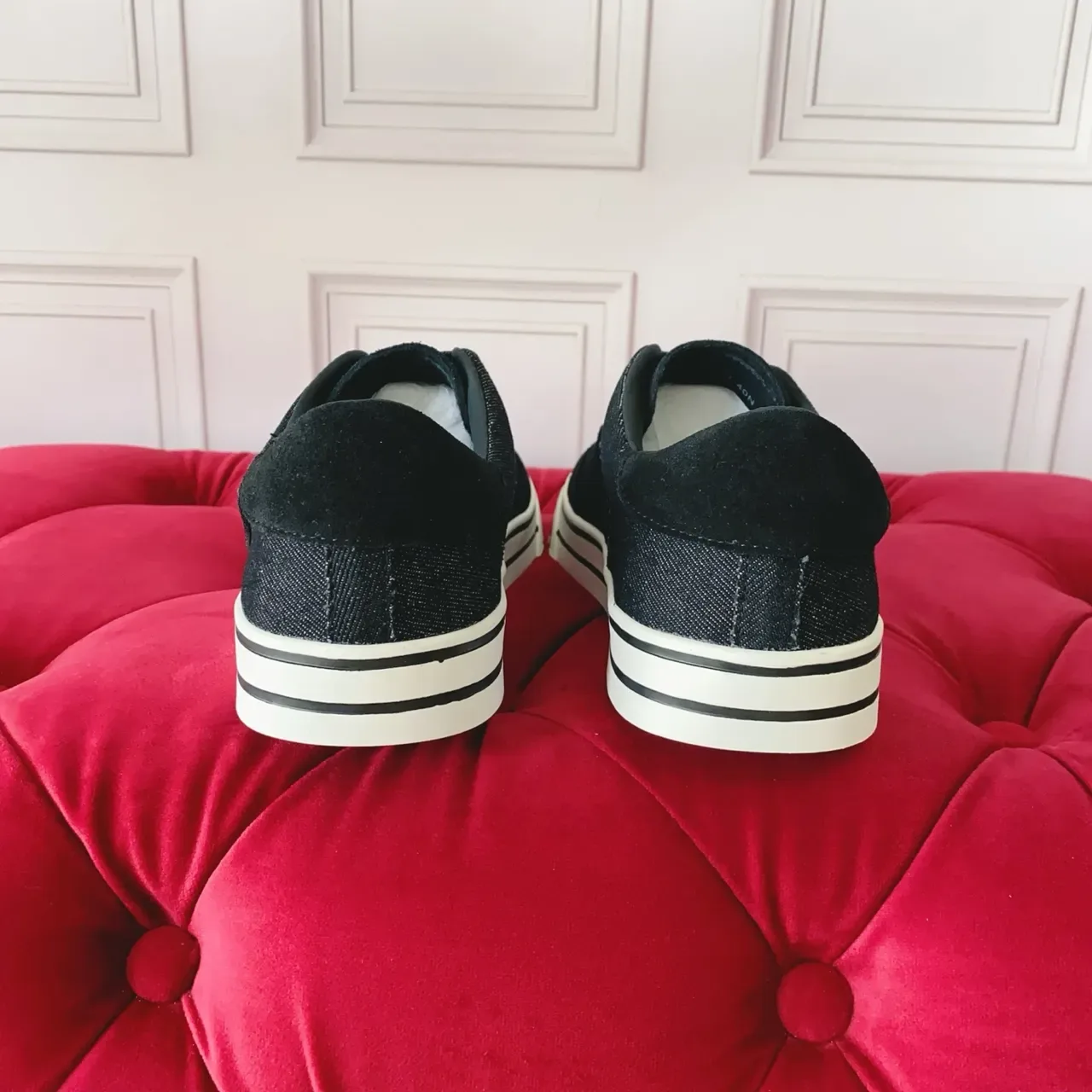 Black Suede and Textile Low-Top Lifestyle Sneakers 2