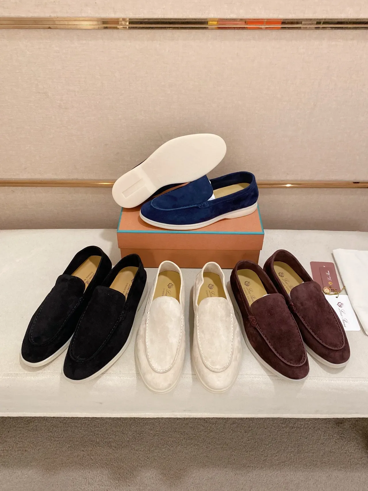 Black Suede Moc-Toe Slip-On Loafers 3