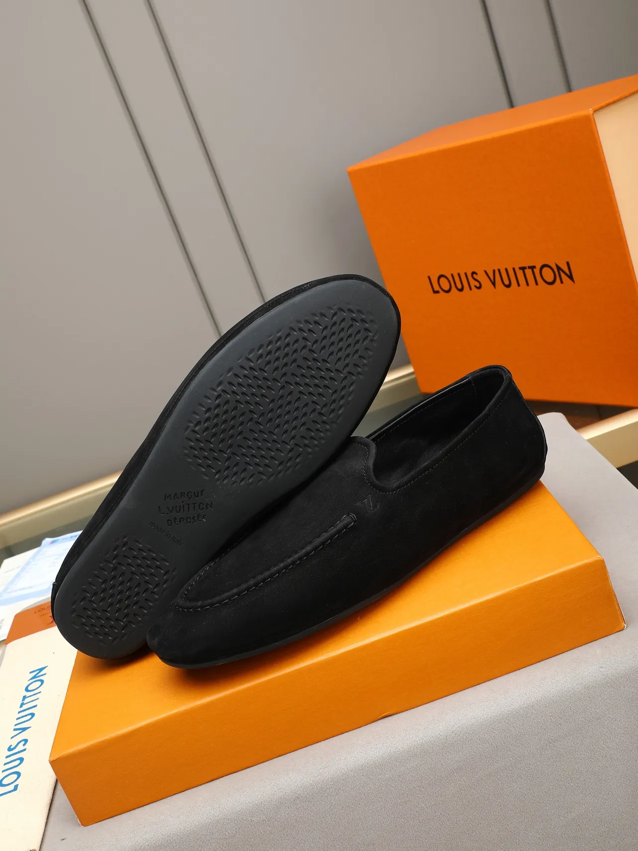 Black Suede Pointed Toe Slip-On Loafer 4