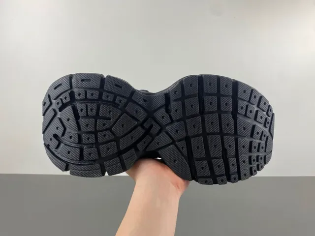 Black White Chunky Sole Mesh Upper Sneakers 9