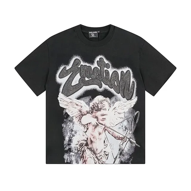 Black White Graphic-Print Oversized Fit T-Shirt 2