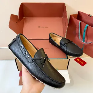 Black White Pebbled Leather Moc-Toe Construction Boat Shoes