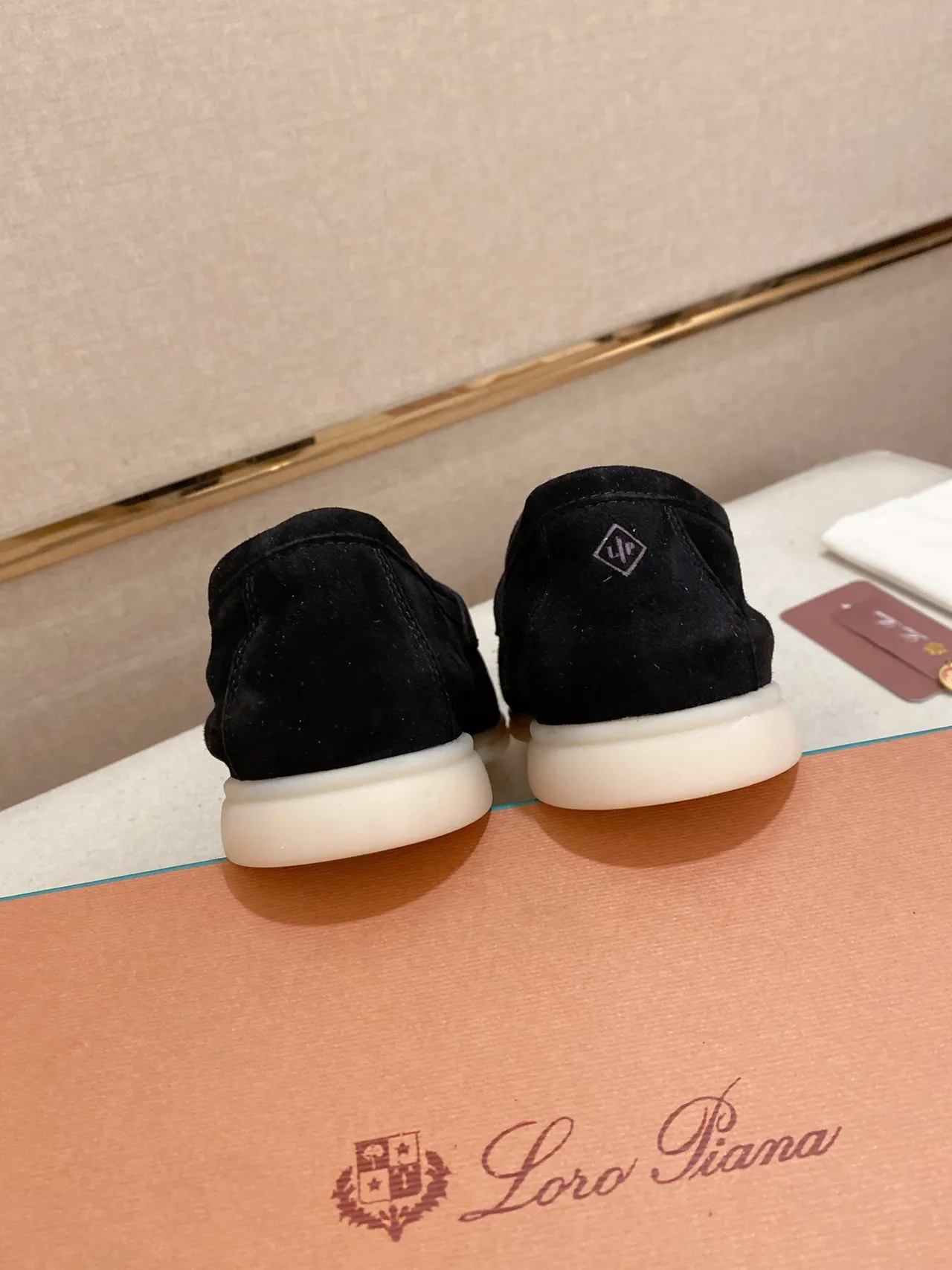 Black White Suede Strap Closure Loafer 4
