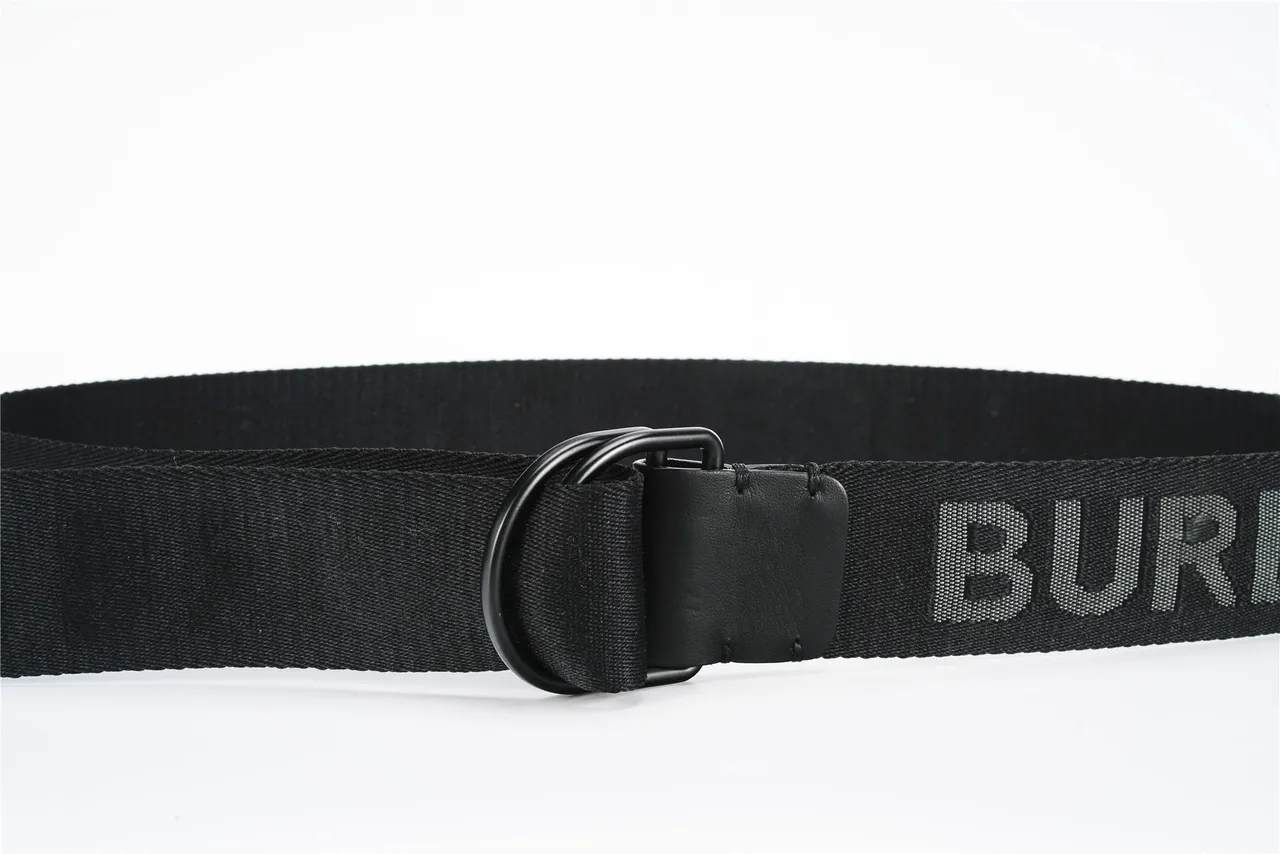Ceinture canvas noir blanc avec sangle tissée de cuir et fermoir de cuir 8