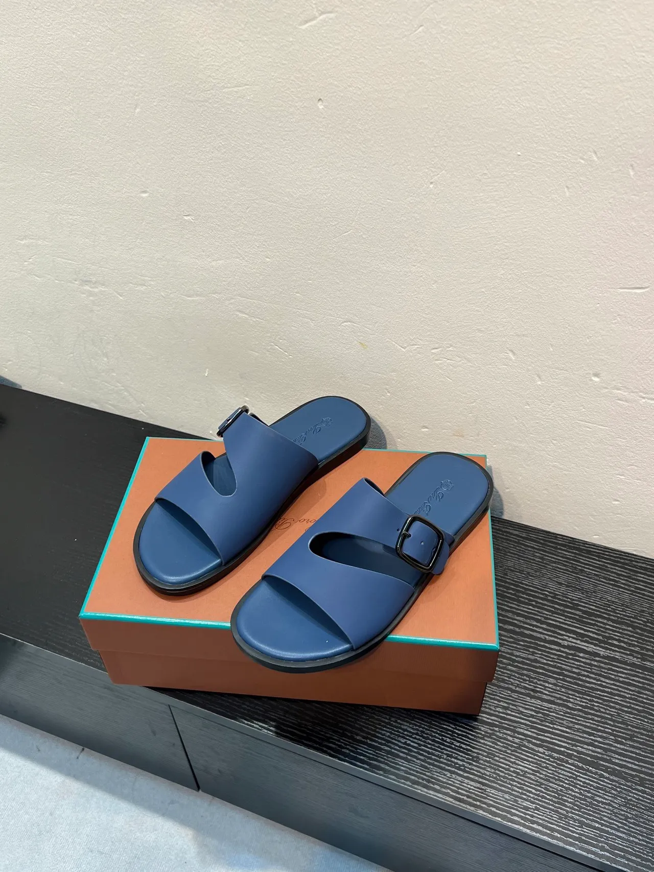 Blue Double-Strap Buckle Casual Sandals 3