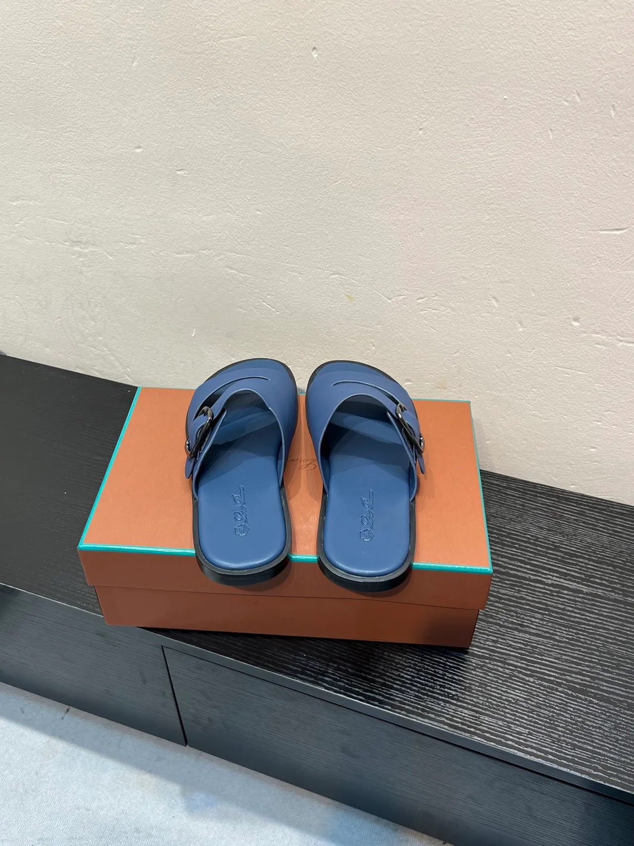 Blue Double-Strap Buckle Casual Sandals 6