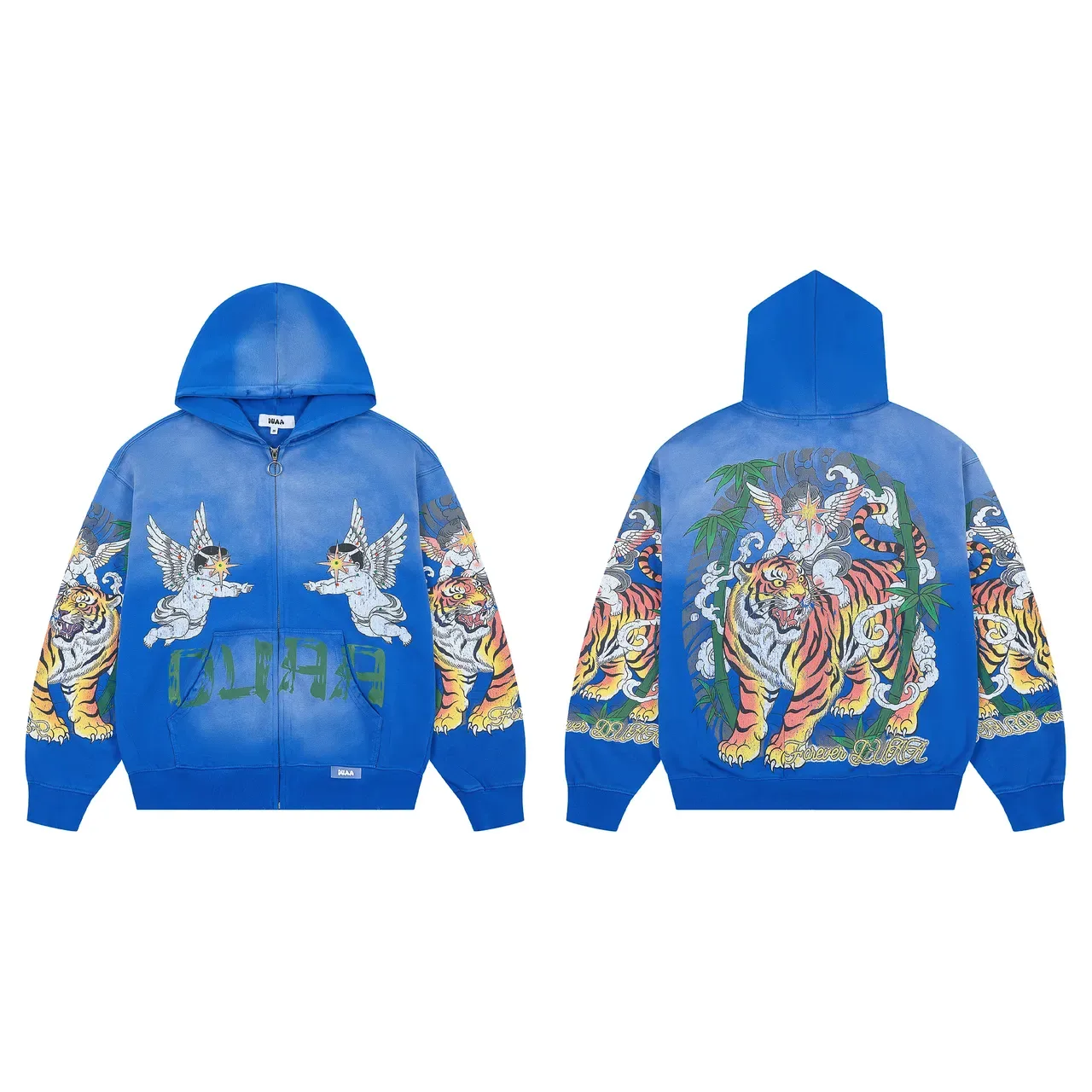 Blue Gradient Graphic-Print Full-Zip Hoodie 2