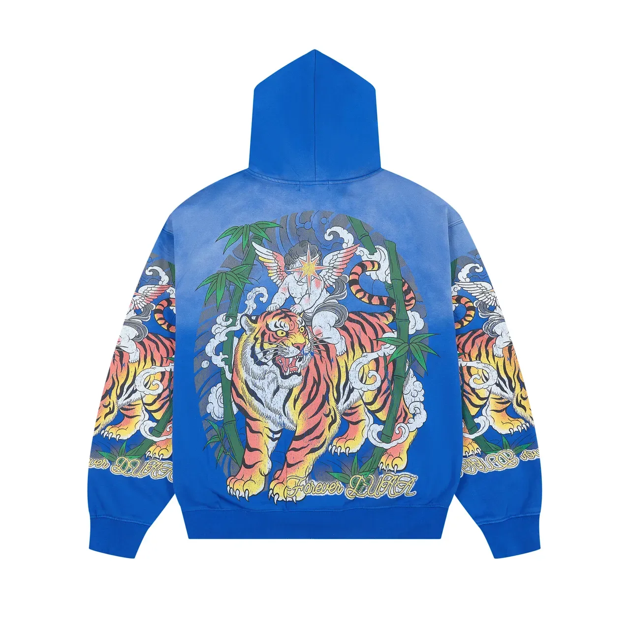 Blue Gradient Graphic-Print Full-Zip Hoodie 4