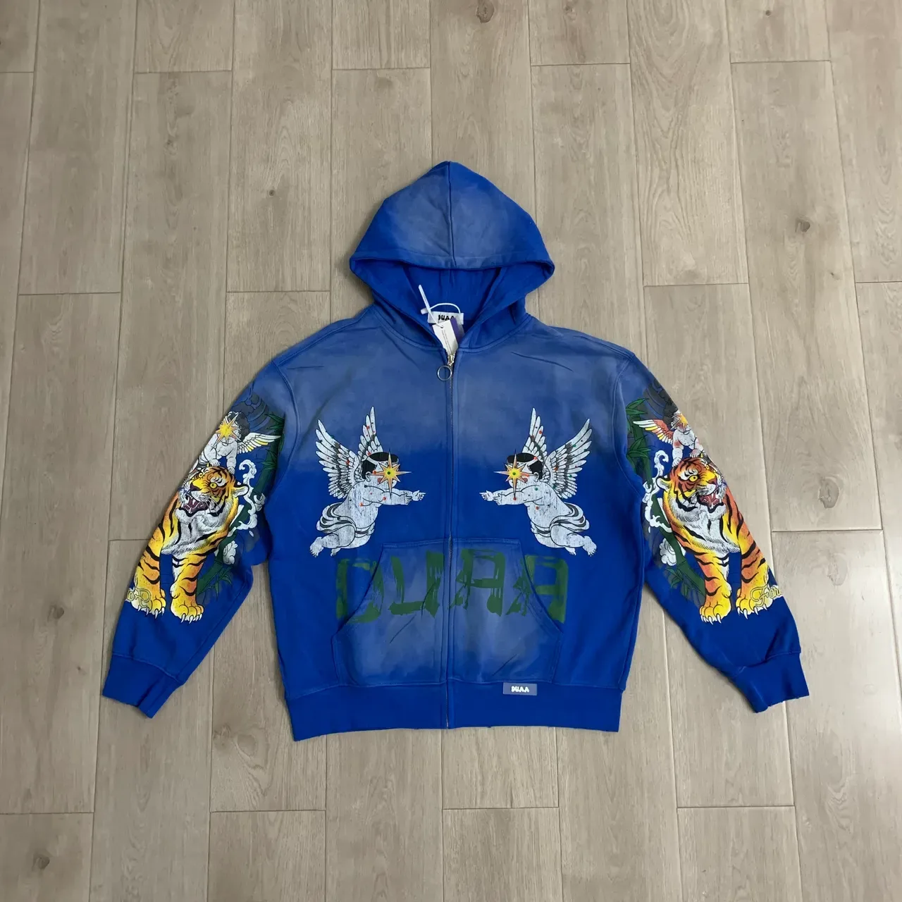 Blue Gradient Graphic-Print Full-Zip Hoodie 5