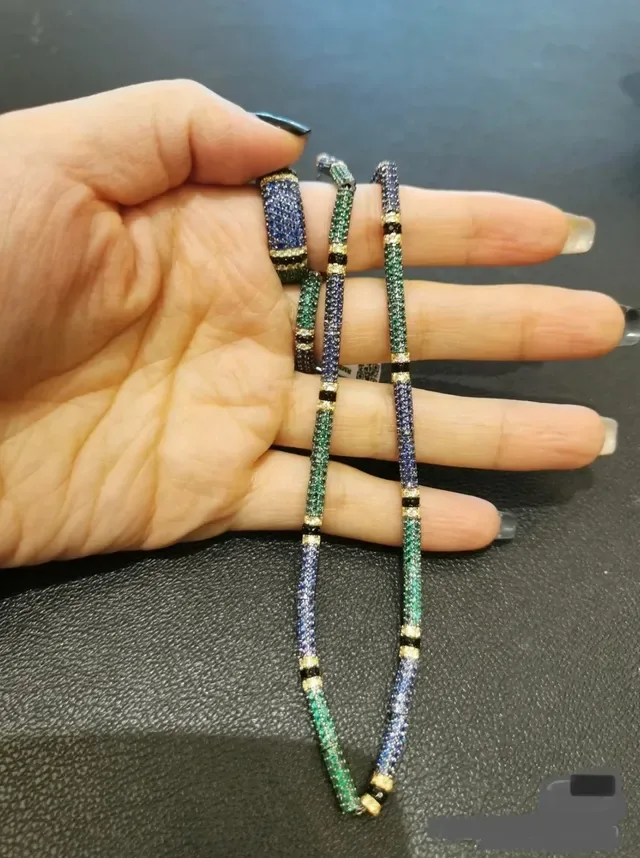Blue Green Beaded Multi-Color Necklace 4