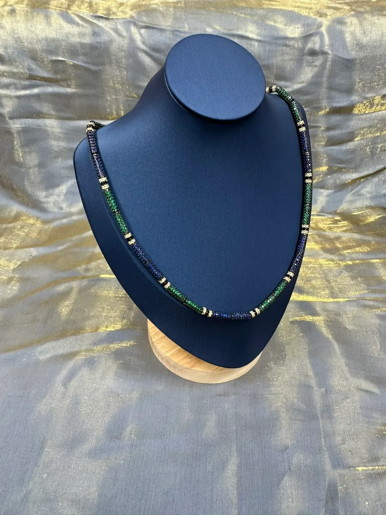 Blue Green Beaded Multi-Color Necklace 9