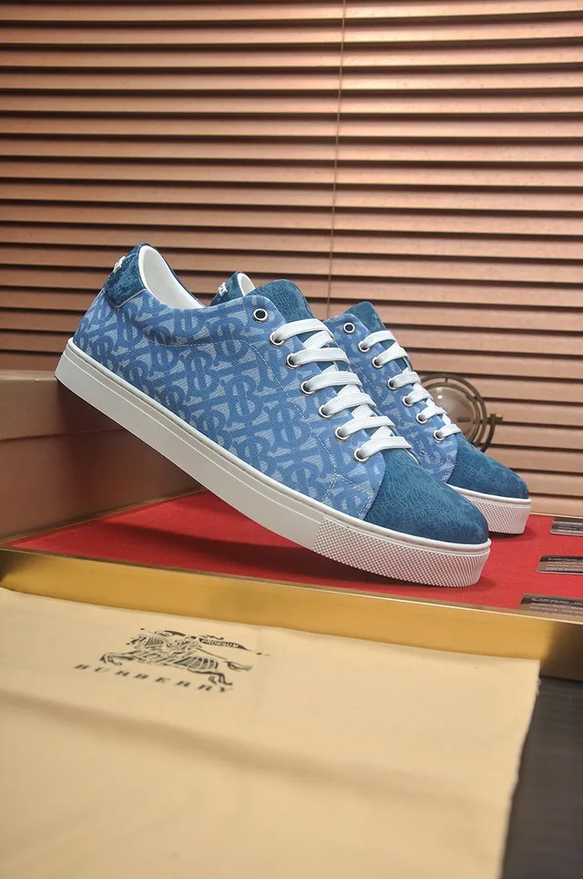 Blue Monogram-Print Two-Tone Lifestyle Sneakers 3