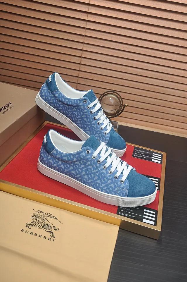 Blue Monogram-Print Two-Tone Lifestyle Sneakers 6