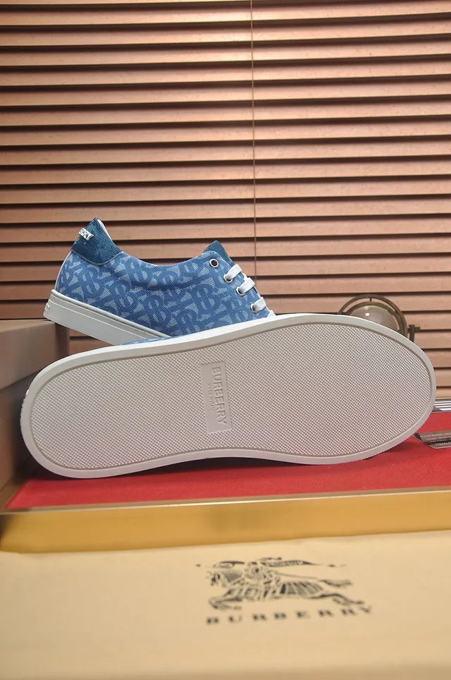 Blue Monogram-Print Two-Tone Lifestyle Sneakers 7