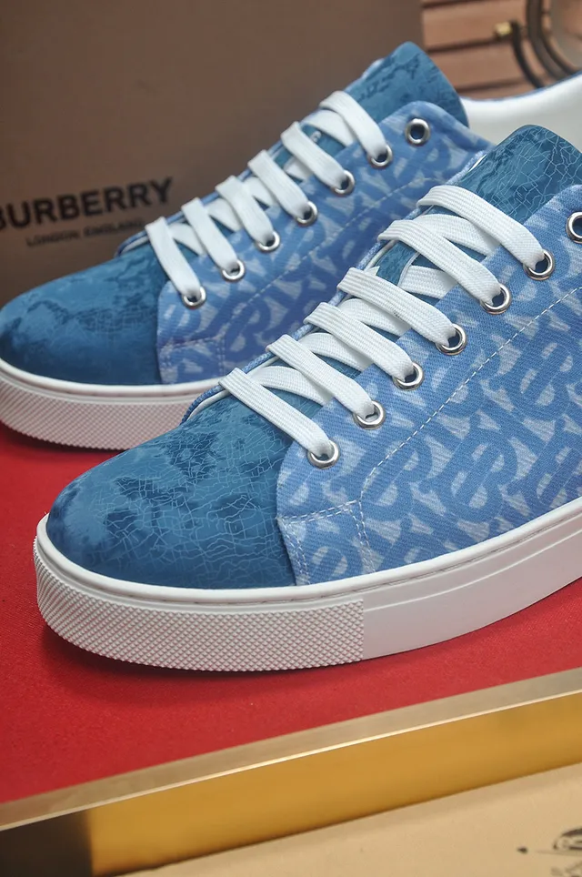 Blue Monogram-Print Two-Tone Lifestyle Sneakers 8