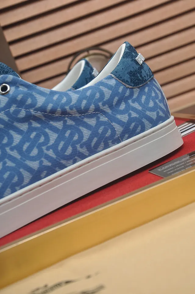 Blue Monogram-Print Two-Tone Lifestyle Sneakers 9
