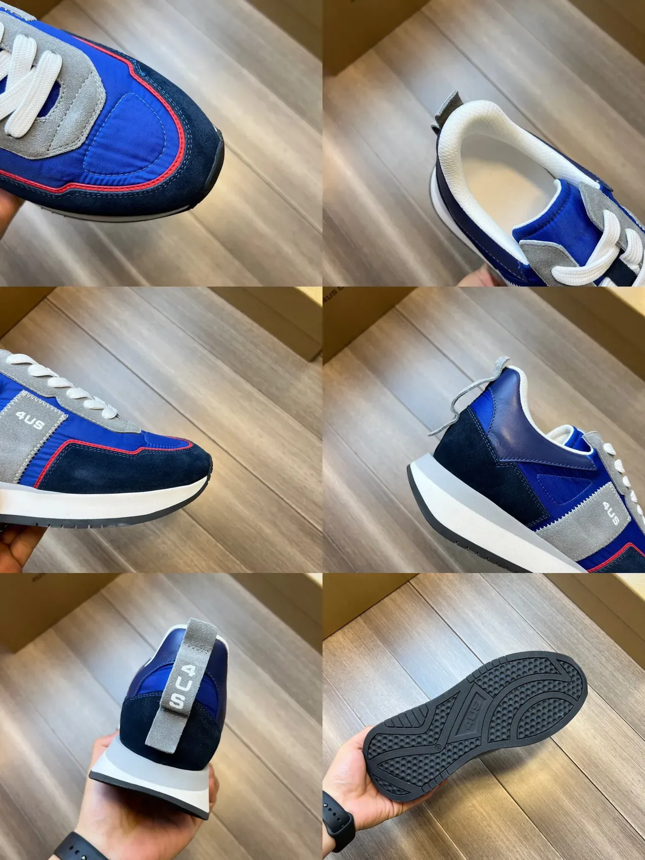 Blue Navy Gray Red Piped Lifestyle Sneakers 2
