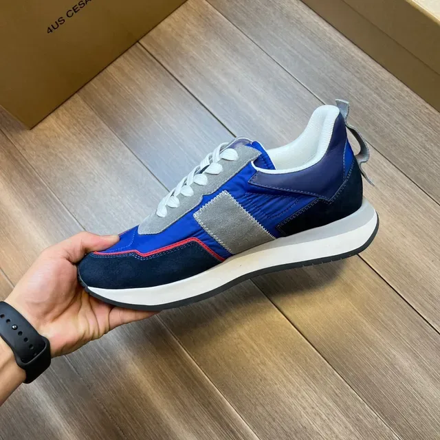 Blue Navy Gray Red Piped Lifestyle Sneakers 3