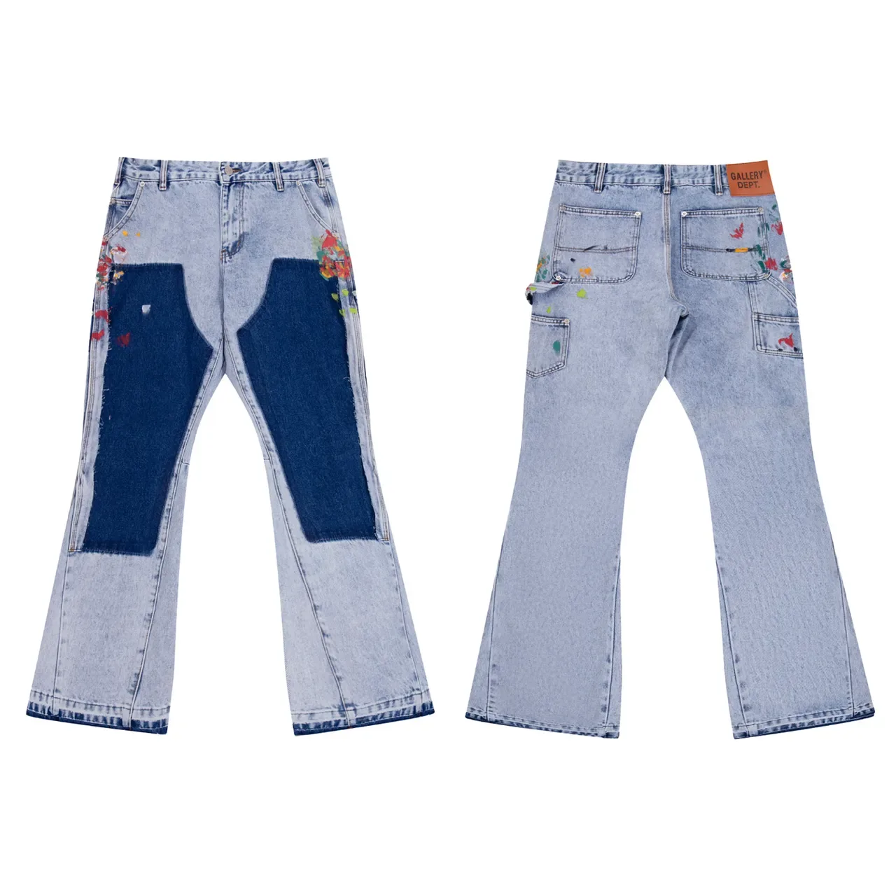 Blue Navy Patchwork Flared Bottom 2
